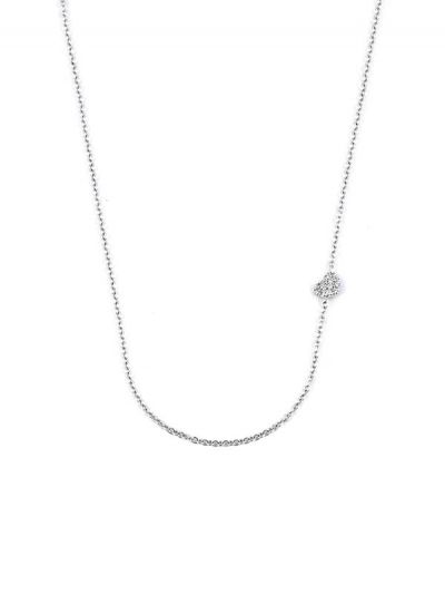 GIROCOLLO IN ORO BIANCO 18KT CON CUORE DI DIAMANTI BIANCHI