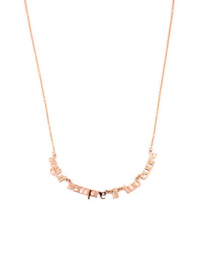 GIROCOLLO IN ORO ROSA 18KT SCRITTA SEGUI SEMPRE IL TUO CUORE