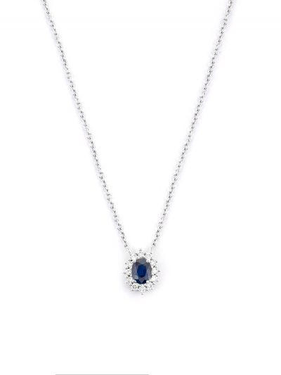 GIROCOLLO IN ORO BIANCO 18KT CON DIAMANTI E ZAFFIRO BLU