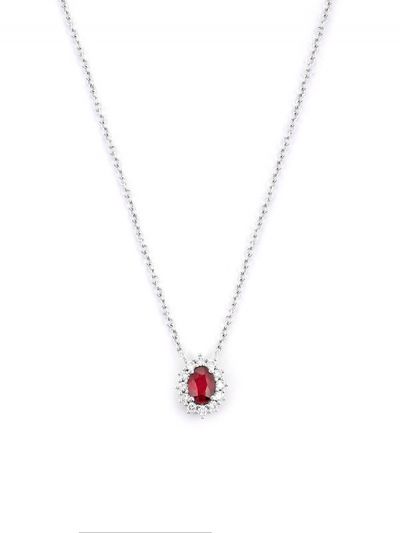 GIROCOLLO IN ORO BIANCO 18KT CON DIAMANTI E RUBINO