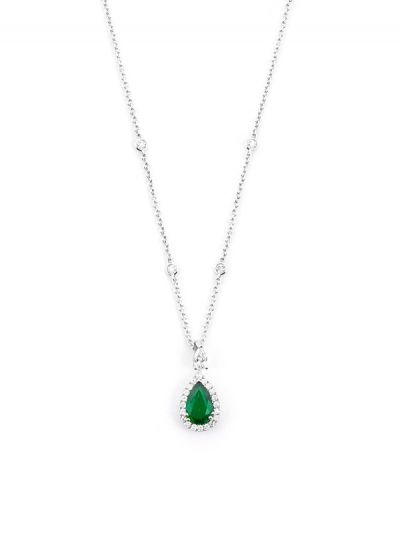 GIROCOLLO IN ORO BIANCO 18KT CON DIAMANTI E SMERALDI