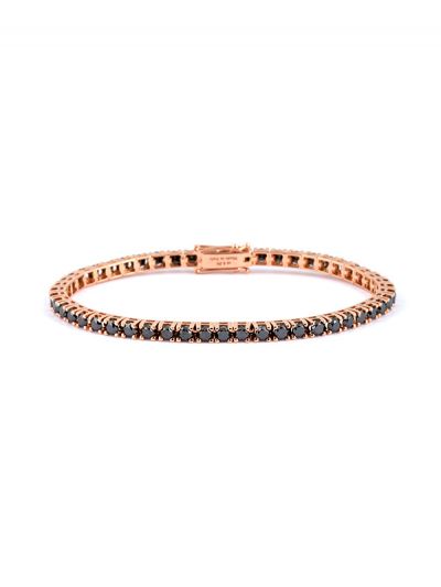 BRACCIALE TENNIS IN ORO ROSA 18KT CON DIAMANTI NERI