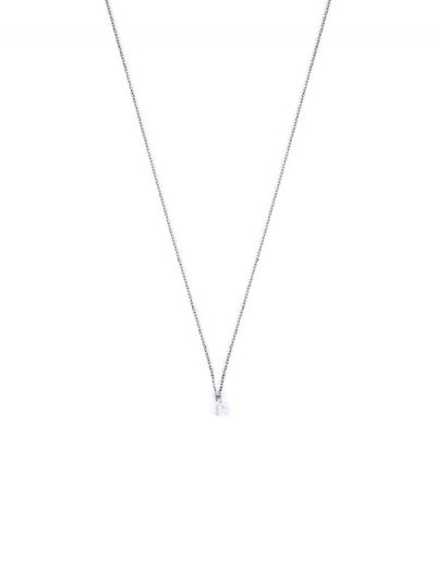 GIROCOLLO IN ORO BIANCO 18KT CON DIAMANTE TAGLIO CUORE