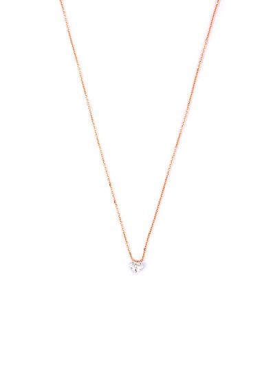 GIROCOLLO IN ORO ROSA 18KT CON DIAMANTE TAGLIO CUORE