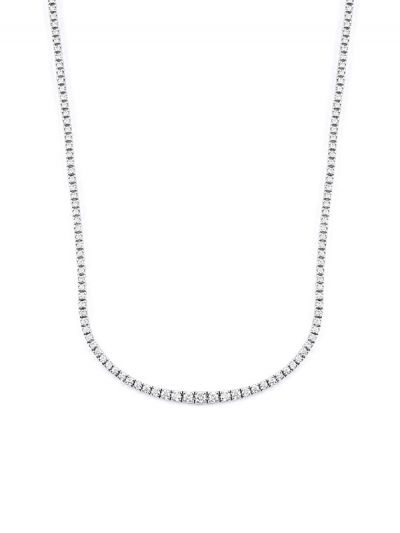 GIROCOLLO TENNIS IN ORO BIANCO 18KT CON DIAMANTI A SCALARE