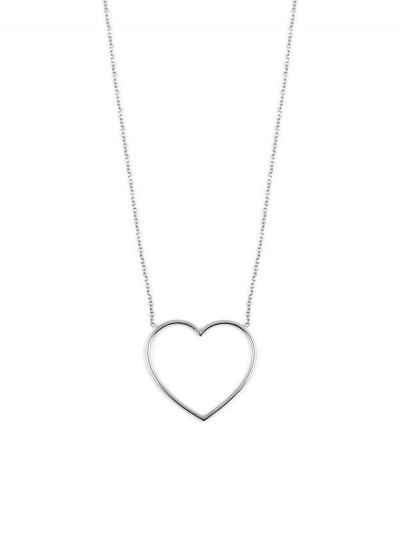 GIROCOLLO CON CUORE MEDIO VUOTO IN ORO BIANCO 18KT