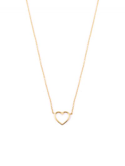 GIROCOLLO CON CUORE PICCOLO VUOTO IN ORO GIALLO 18KT