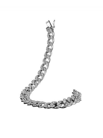 BRACCIALE GROUMETTE IN ORO BIANCO 18KT CON DIAMANTI