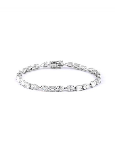 BRACCIALE TENNIS IN ORO BIANCO 18KT CON DIAMANTI BIANCHI TAGLIO MULTIPLO