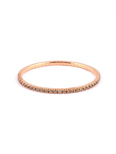 BRACCIALE TENNIS ELASTICO IN ORO ROSA 18KT CON DIAMANTI BROWN