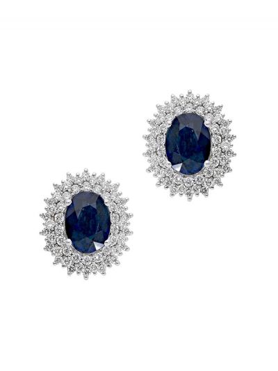 ORECCHINI IN ORO BIANCO 18KT CON ZAFFIRI E DIAMANTI