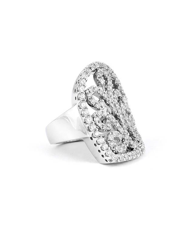 ANELLO FANTASIA A CUORE IN ORO BIANCO 18KT CON DIAMANTI