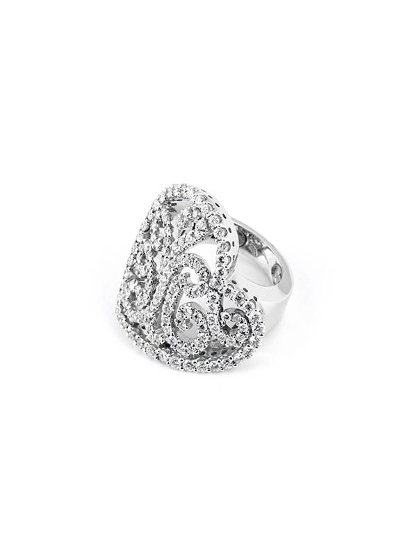 ANELLO FANTASIA A CUORE IN ORO BIANCO 18KT CON DIAMANTI