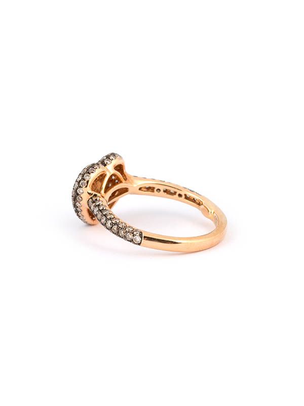 ANELLO FANTASIA A CUORE IN ORO ROSA 18KT CON DIAMANTI E DIAMANTI BROWN